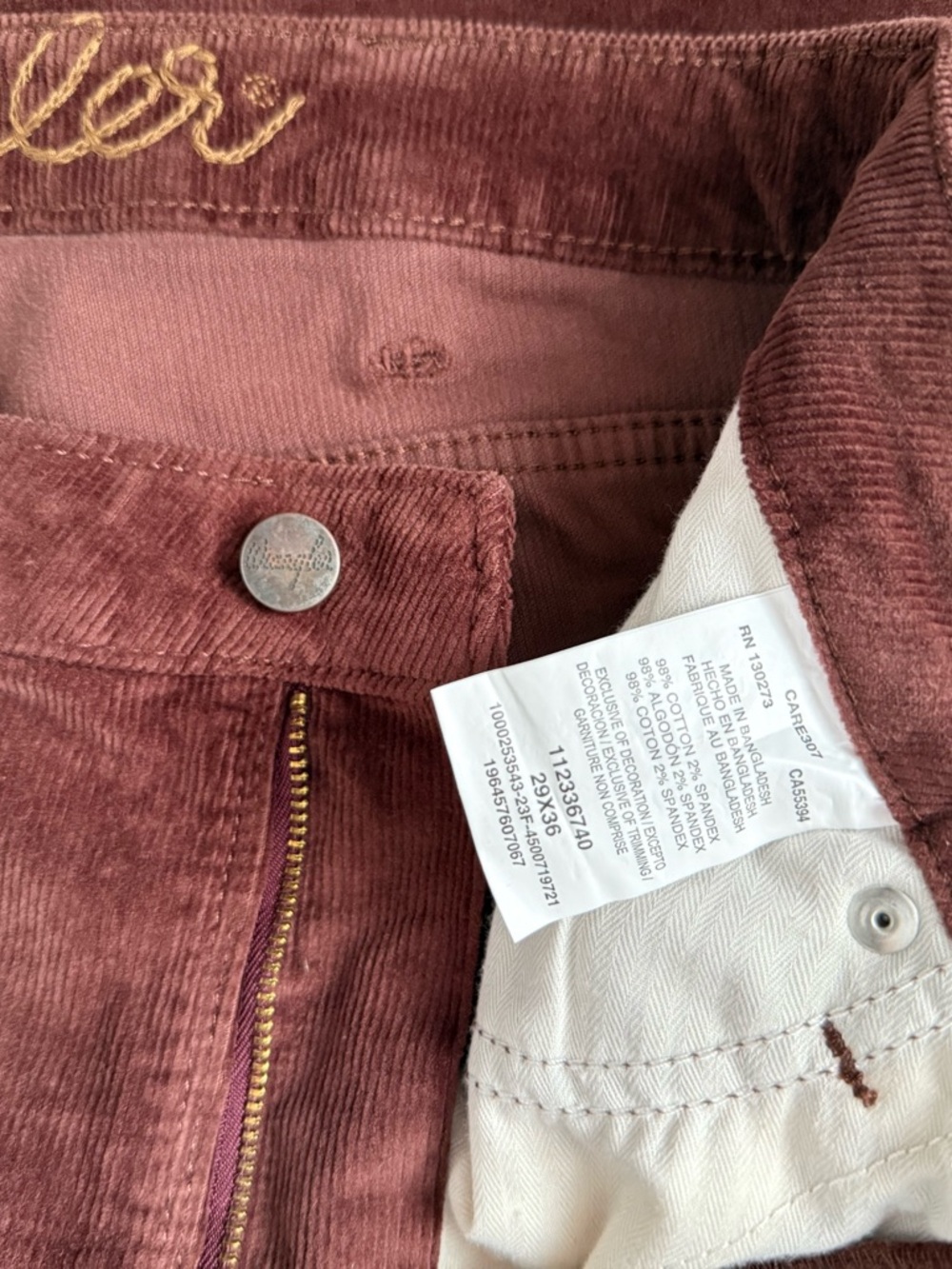 Wrangler Women's Flare Corduroy Jeans in Rust - Picture 4 of 4